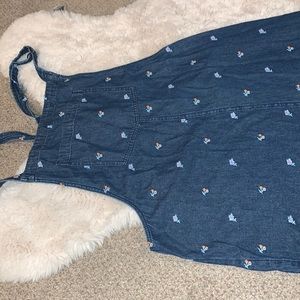 American Eagle Floral Embroidered Overalls